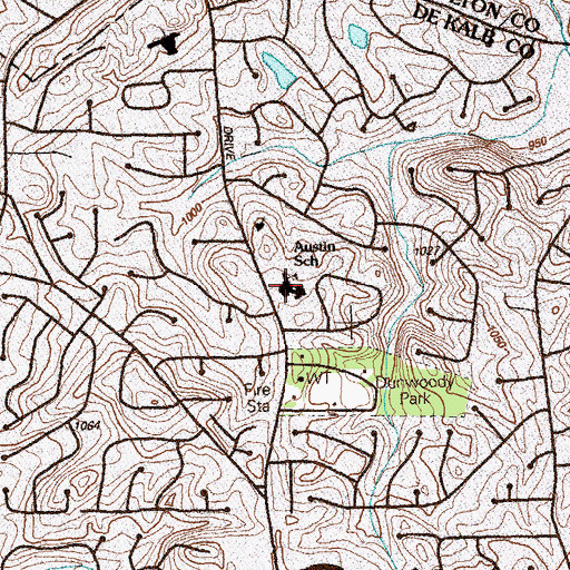 Topographic Map of Austin Elementary School, GA