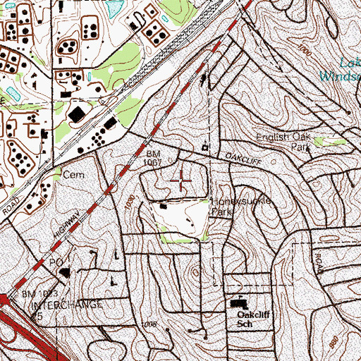 Topographic Map of Cambridge Square, GA
