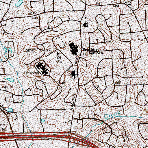 Topographic Map of Chesnut Elementary School, GA
