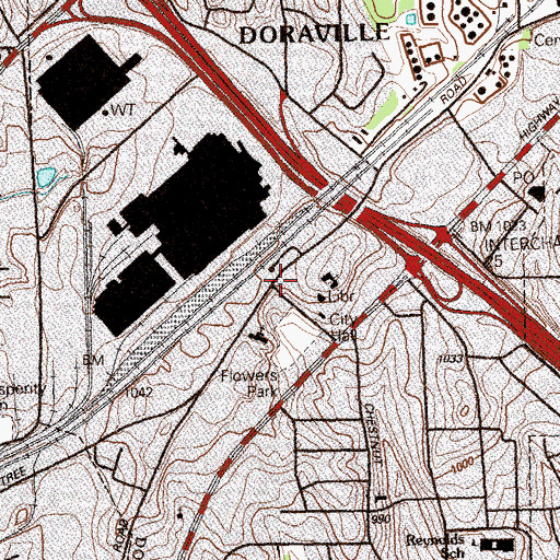 Topographic Map of Doraville County Health Center, GA