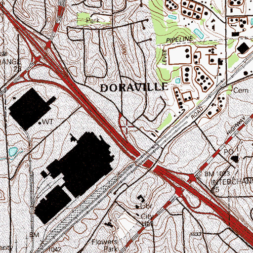 Topographic Map of Doraville Driver Education Center, GA