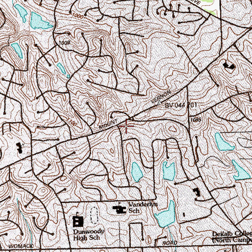 Topographic Map of East Lake Meadows Health Center, GA