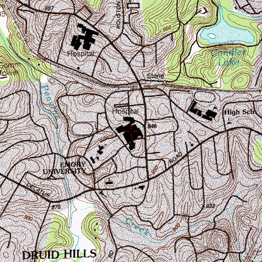Topographic Map of Emory University Hospital, GA
