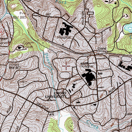 Topographic Map of George W Woodruff Physical Education Center, GA