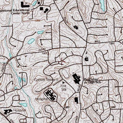 Topographic Map of Georgia Retardation Center, GA