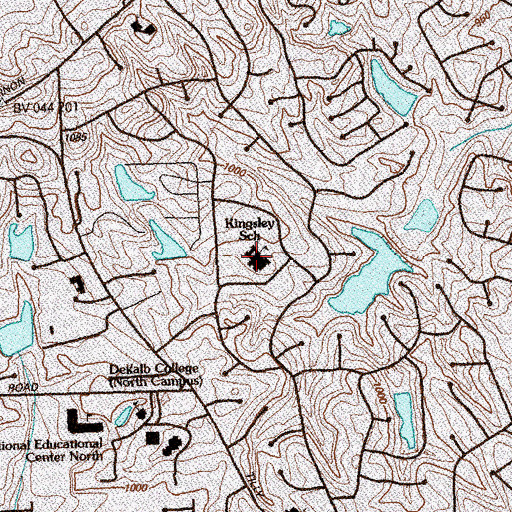 Topographic Map of Kingsley Elementary School, GA