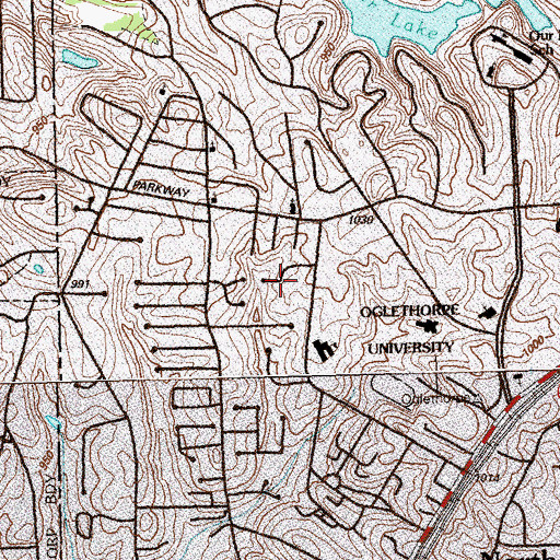 Topographic Map of North DeKalb Mental Health Center, GA