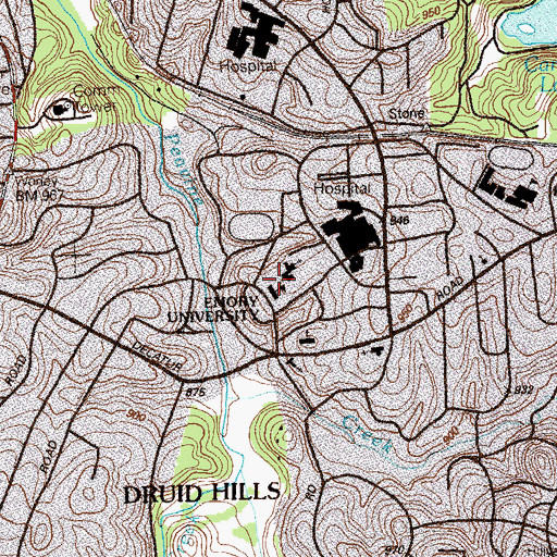 Topographic Map of Pitts Theology Library, GA