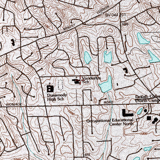 Topographic Map of Vanderlyn Elementary School, GA