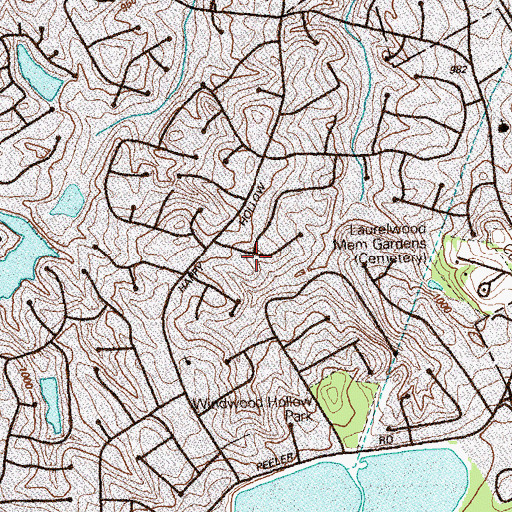 Topographic Map of Windwood, GA