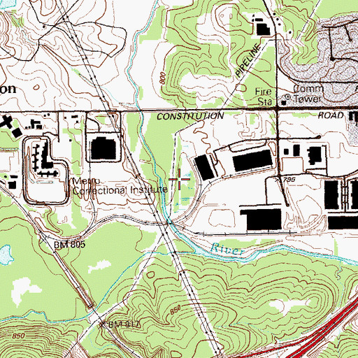 Topographic Map of Atlanta International Industrial Park, GA