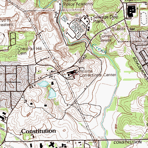 Topographic Map of Atlanta Prison Farm, GA