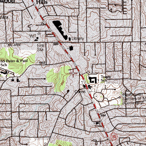 Topographic Map of Baptist University of America, GA