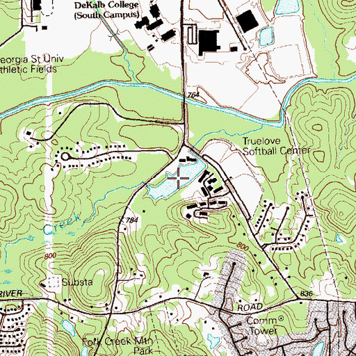 Topographic Map of Blue Lake, GA