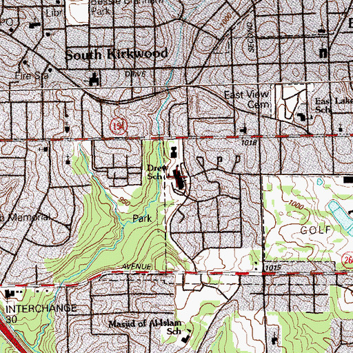 Topographic Map of Charles R Drew Charter School, GA