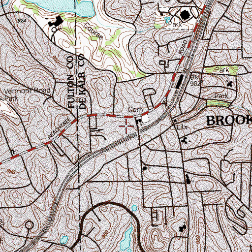 Topographic Map of Cherokee Plaza Shopping Center, GA