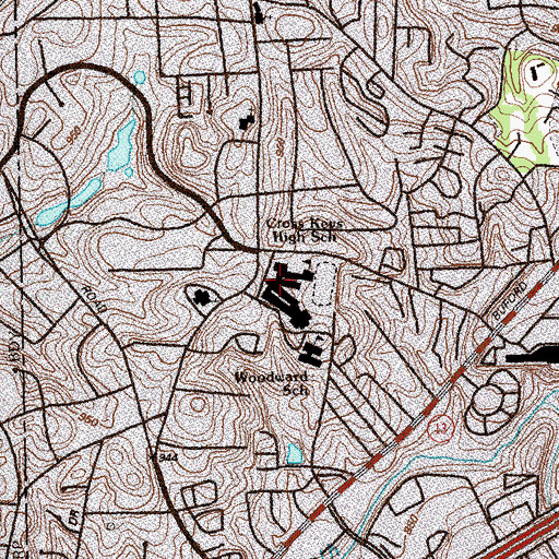 Topographic Map of Cross Keys High School, GA