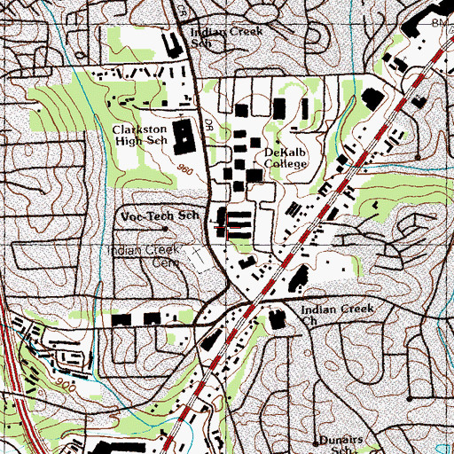 Topographic Map of DeKalb Technical College Clarkston Campus, GA