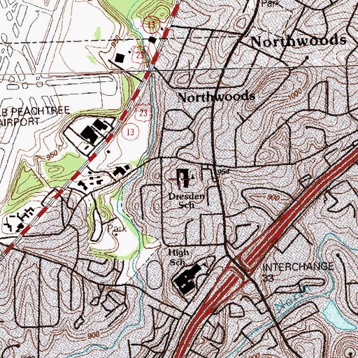 Topographic Map of Dresden Elementary School, GA