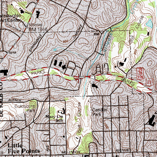 Topographic Map of Druid Hills Historic District, GA
