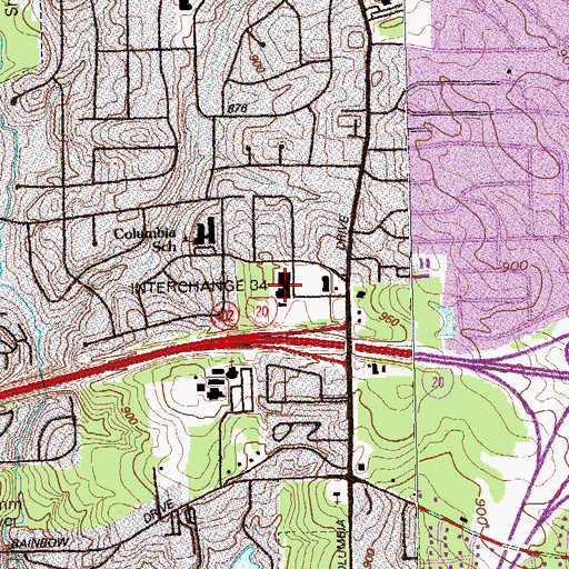 Topographic Map of Eastgate Shopping Center, GA