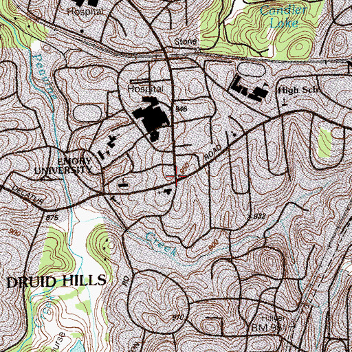 Topographic Map of Emory, GA