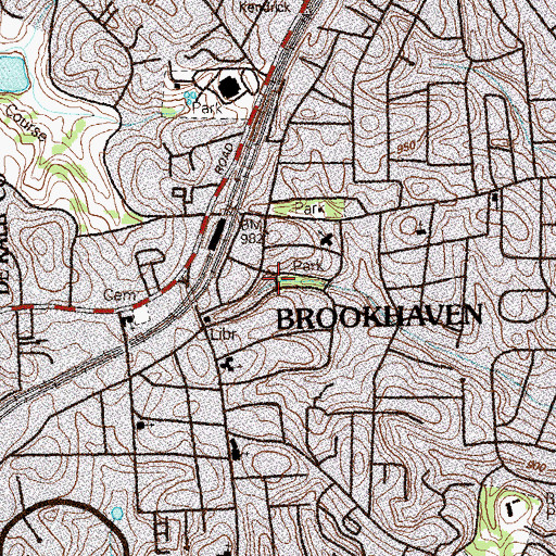 Topographic Map of Fernwood Park, GA
