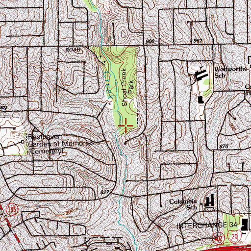 Topographic Map of Glendale Park, GA