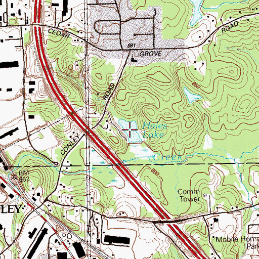 Topographic Map of Hales Lake, GA