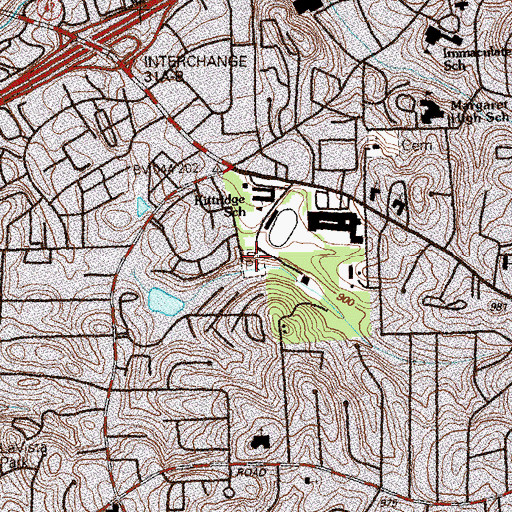 Topographic Map of Kittredge Park, GA