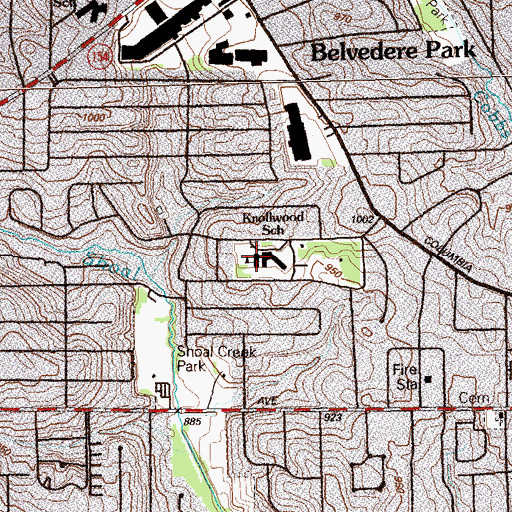 Topographic Map of Knollwood Elementary School, GA