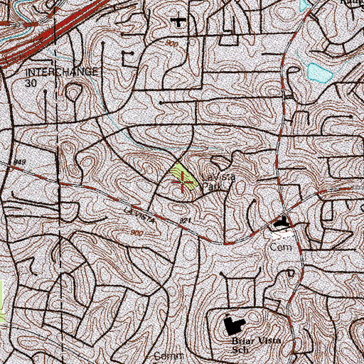 Topographic Map of La Vista Park, GA