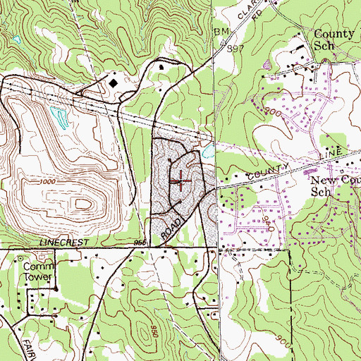 Topographic Map of Lincolndale, GA