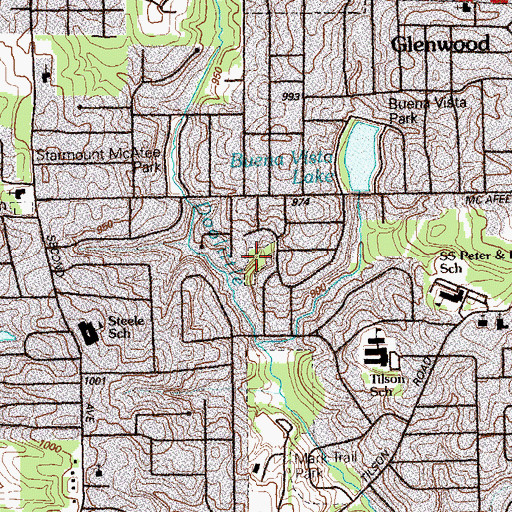 Topographic Map of Longdale Park, GA