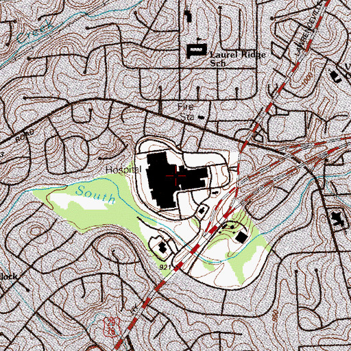 Topographic Map of Marketsquare at North DeKalb Shopping Center, GA