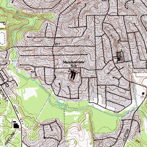 Topographic Map of Meadowview Elementary School, GA