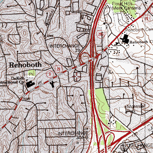 Topographic Map of Montreal Medical Center, GA