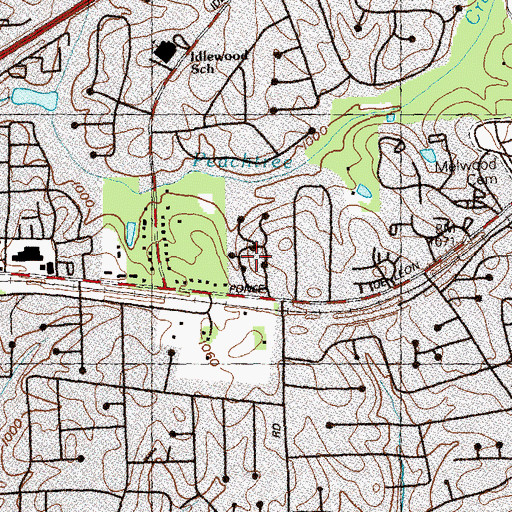 Topographic Map of Oakengate, GA