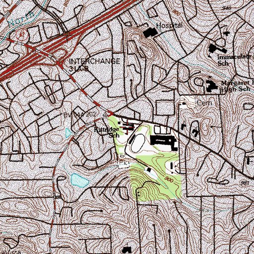 Topographic Map of Kittredge Magnet School for High Achievers, GA