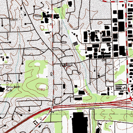 Topographic Map of Reid Cofer Library, GA