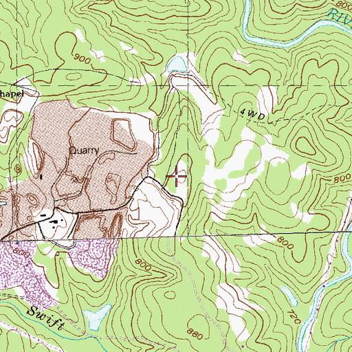 Topographic Map of Rock Chapel Mountain, GA