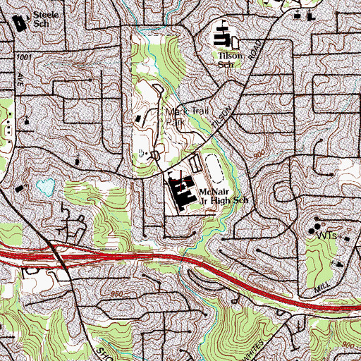 Topographic Map of Ronald McNair Middle School, GA