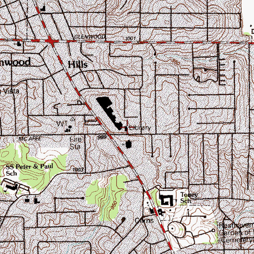 Topographic Map of Scott Candler Library, GA