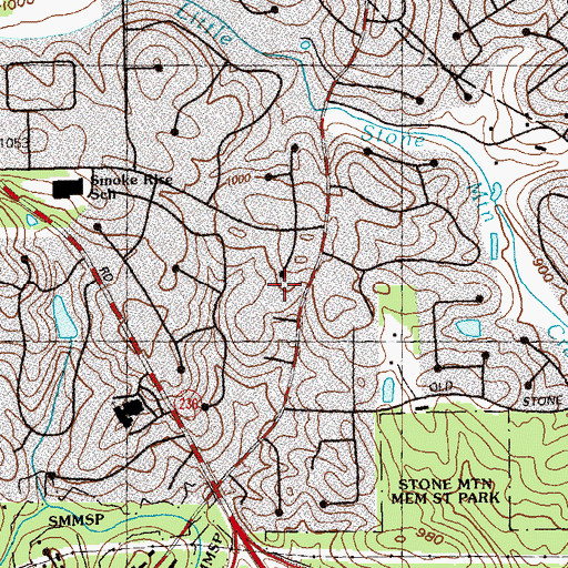 Topographic Map of Silver Hill Park, GA