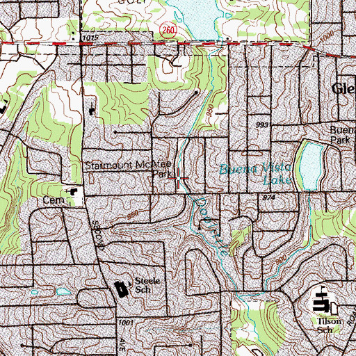 Topographic Map of Starmount-McAfee Park, GA