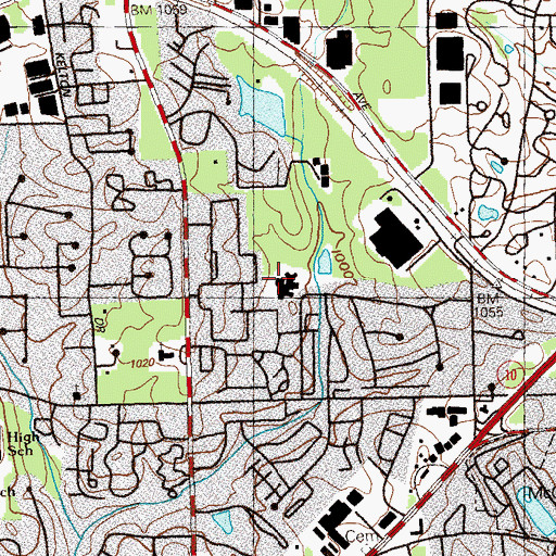 Topographic Map of Stone Mill Elementary School, GA