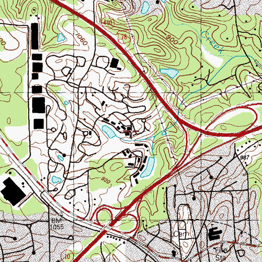 Topographic Map of Stone Mill Run, GA