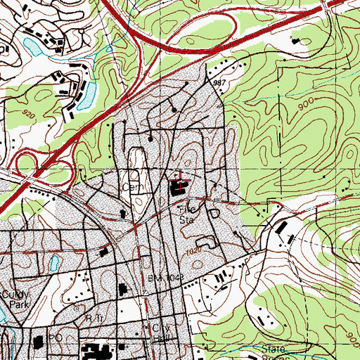 Topographic Map of Stone Mountain Elementary School, GA