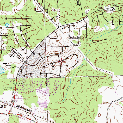 Topographic Map of Swift Creek, GA