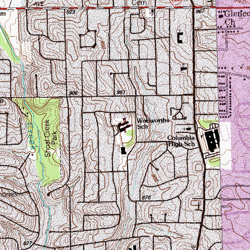 Topographic Map of Wadsworth Elementary School, GA